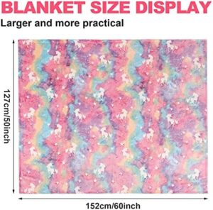 Glow in The Dark Blanket Unicorns Gifts for Girls,Toys for 2 3 4 5 6 7 8 9 10 Year Old Girl Gifts,Soft Kids Blankets for Christmas Halloween Birthday Valentines Gifts,50"x60" - Image 6