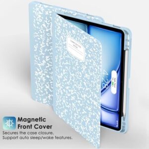 Supveco Case for iPad Air 11 Inch (M3 2025/M2 2024),iPad Air 5th/4th Generation 10.9 Inch 2022/2020 with Pencil Holder-[Auto Wake/Sleep],Premium Folio Stand Soft TPU Back Cover-Ice Blue - Image 4