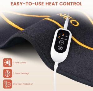 RENEO Electric Heating Pad for Knee Relief, Auto Shut-Off Wearable Knee Warmers Wrap, Elbow Heated Brace with Support, Discomfort Relief Gifts for Dad Mom Elders, 3 Heat Levels, Black - Image 5