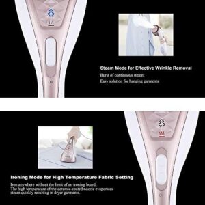 SALAV Steamer for clothes Handheld Iron 2 in 1, 2 Steam Settings, for Both Vertical and Horizontal Garment Handling, Ceramic Coated Metal Steam Panel, 150 ml Big Water Tank, 1150 Watt Rose Gold - Image 6