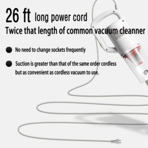 Stick Corded Handheld Vacuum Cleaner 26ft Cord Electric Broom for Pet Hair Hardwood Floor Cat Litter Cleaning - Image 2