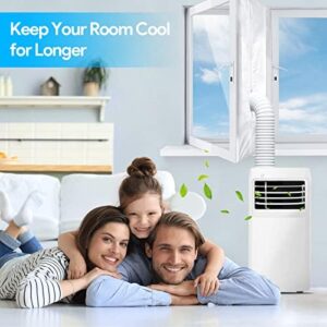 Portable Air Conditioner Window Seal, 500CM (197'') AC Casement Window Seal Kit, Hot Air Stop Air Exchange Guards with Zip and Adhesive Fastener Works with Tumble Dryer, Keep House Cool - Image 2