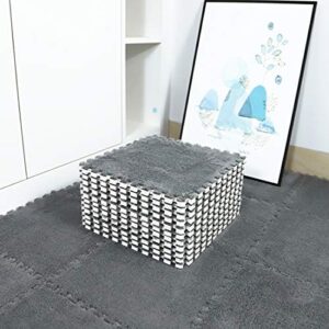 Interlocking Carpet Shaggy Soft EVA Foam Mats Fluffy Area Rugs Protective Floor Tiles Exercise Play Mat for Children Kids Room Home Parlor Bedroom (12 pcs, Gray) - Image 9