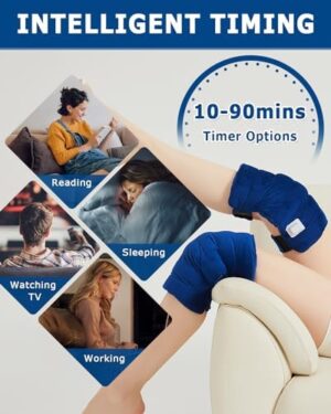 JOBYNA Knee Heating Pad for Arthritic, 2PCS Super Soft Electric Heat Pad for Leg, 20s Fast Heating Knees Warmers with 10-90min Auto-Off Timer, 86-158℉ Heat Level (No Battery, No Vibration) - Image 6