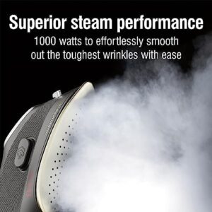 CHI Mini Steam Iron for Clothes, Sewing, Crafting and Travel with Titanium Infused Ceramic Soleplate, 1000 Watts, XL 10’ Cord, 3-Way Auto Shutoff, Portable, Vacation Essentials, Black (13120) - Image 4