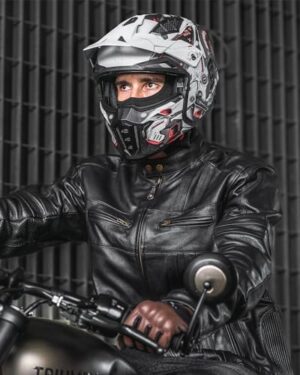 ILM Open Face Motorcycle 3/4 Half Helmet for Men and Women, Vintage Retro Helmet with Visor for Moped ATV Cruiser Scooter DOT Model Z302(Red Mecha,XX-Large) - Image 8