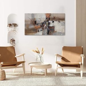 YDYSUNE Abstract Canvas Wall Art, Modern Wall Decor Painting, Brown Room Decorations, Orange Wall Art for Living Room, Bedroom, Office Artwork Wall Decor 20×40IN - Image 4