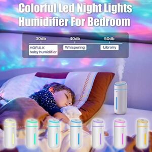 Small Humidifiers for Bedroom Nightstand Room 400ML USB Humidifer Plant Cool Mist Humidifier Easy Clean Travel Mini Portable Personal Desk Car Quiet Auto Shut-off Air Humidifier with Led Lights - Image 4