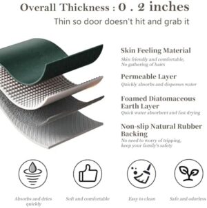 Bath Mat Rugs - Bath Mats for Bathroom Non Slip Absorbent Quick Dry Rubber Backed Thin Bath Rug - Bathroom Floor Mat Bathmat Stain Resistant Easy Care, Machine Washable 17"x32", Dark Green - Image 5
