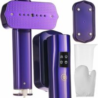 Mini Steam Iron & Travel Garment Steamer – 1200W Portable Wrinkle Remover, Handheld Clothes Steamer, 20s Fast Heating, 4 Modes, Compact Folding Design, Fabric Steamer for Home & Travel–Purple
