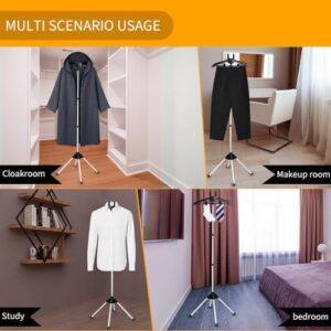 Foldable Garment Steamer Stand with Ironing Gloves for Clothes,Adjustable Steamer Rack with Two Clips for Suit Shirt Overcoat Vest,Steam Iron Stand for Bedroom Cloakroom,Steamer Hanger for Travel - Image 4