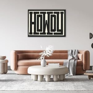 QIYFFBN Framed Funky Big Howdy Canvas Wall Art Western Modern Decor Black and White Southwestern Country Ranch Sign Picture Print Minimalism Trendy Farmhouse Living Room Art(24x36in Framed) - Image 2