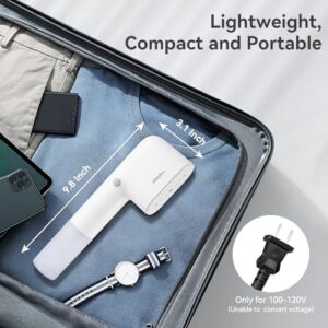 Travel Steamer for Clothes, Fashion Portable Handheld Garment Steamer, 15S Heat Up, Olayks Travel Size Steamer & Iron 2 In 1, 1.1lbs, Fabric Wrinkle Remover for All Clothes, White - Image 6