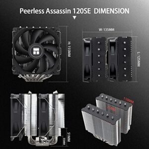 Thermalright Peerless Assassin 120 SE CPU Air Cooler,PA120 SE,6 Heat Pipes CPU Cooler,Dual 120mm TL-C12C PWM Fan, Aluminium Heatsink Cover, AGHP Technology,for AMD AM4/AM5 Intel 1700/1150/1200/1851 - Image 4