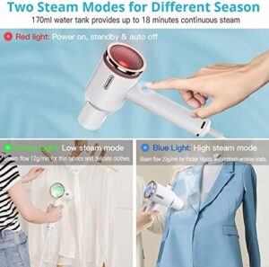 Portable Steamer for Clothes, Oragerju 2 in 1 Handheld Steamer and Iron, 15s Fast Heat-up, 2 Steam Modes, 1200w Auto Shut-Off Garment Steamer for Travel and Home, 170ML Detachable Water Tank (BG573) - Image 5