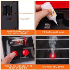 Kids Play Food Grill with Pretend Smoke Sound Light Kitchen Playset BBQ Accessories Camping Cooking Set Barbecue Toddler Girl Boy Toy 2 3 4 5 6 Year Old 4-8 Birthday Kid Toy Idea - Image 4