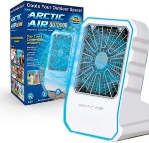 Arctic Air Outdoor Evaporative Cooler, Portable & Ultra-Quiet Air Cooler with 4 Fan Speeds, USB Rechargeable, 6-Hour Battery Life, Great for the Beach, Pool, Deck, Garden & More,White - Image 2