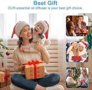 Essential Oil Diffuser Humidifier 2-in-1 Cool Mist Aromatherapy Diffuser with 7 Colors Night Lights Waterless Auto-Off Humidifier for Home Bedroom Office Yoga (White) - Image 7