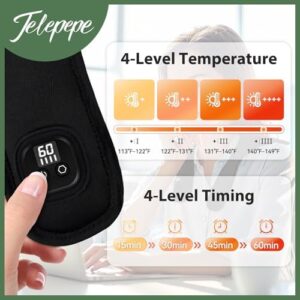 Neck Heating Pad, Cordless Heated Neck Wrap, Portable Heating Pad Mini for Shoulder Pain Relief, Muscle Stiffness 4 Heating Levels, Travel(Black) - Image 3