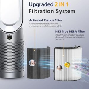 2-IN-1 Filter Replacement Filter for Dyson TP06 HP10 TP07 HP06 TP04 PH01 HP09 TP10 TP09 HP07 Air Purifier 360° Combi Glass Pure Cool Hot Humidify Fan, Upgrade 2-IN-1 HEPA + Carbon Filter, 1-Pack - Image 2