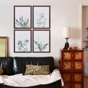 LONGKING Framed Art, Botanical Wall Art Decor, Green Plant Picture Frame Collage Set for Home, Living Room Decoration, Bathroom (4 Pack, 10x8) - Image 2
