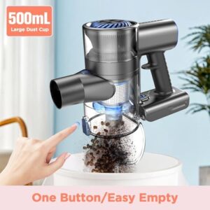 Cordless Vacuum Cleaner for Home, Stick Vacuum Cleaner with 80000 RPM Brushless Motor, 2600mAh Rechargeable Batteries, 2 Adjustable Suction, Anti-Tangle, Lightweight Handheld Vacuum for Hard Floor - Image 6