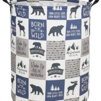 Kids Laundry Hamper, Animal Laundry Basket Collapsible Nordic Style Storage Baskets for Home Decor,Office,Toy Organizer,(Bear)