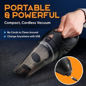 Power Practical Handheld Vacuum Cordless - Rechargeable Portable Car Vacuum W/Strong Suction- Small, Mini Vacuum Cleaner for Car, Couch, & Home - Aspiradora para Carro - Image 2
