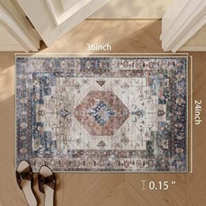 4 Pcs Retro Indoor Doormat,Non Slip Washable Floor Mat 24" x 36" Area Rug Absorbent Entrance Rug Distressed Front Door Mat,Welcome Mats Entryway Doormats - Image 3