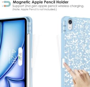 Supveco Case for iPad Air 11 Inch (M3 2025/M2 2024),iPad Air 5th/4th Generation 10.9 Inch 2022/2020 with Pencil Holder-[Auto Wake/Sleep],Premium Folio Stand Soft TPU Back Cover-Ice Blue - Image 3