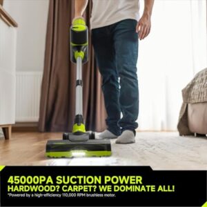 UNINELL HOME Cordless Vacuum Cleaner, 45Kpa 55 Mins Vacuum Cleaners for Home, Vacuum Cleaner Self-Standing, Anti-Tangle Stick Vacuum, Lightweight, Wall Mount Charging Vacuum for Pet Hair,Carpet,Floor - Image 4