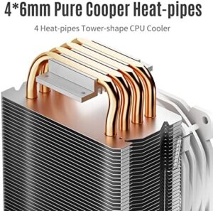 Jonsbo CR1400 RGB CPU Air Cooler, 4 Heat-Pipes, 126mm RGB CPU Fan, Removable 92mm PWM Fans, Fins Bending, 4-pin RGB CPU Cooler, RGB Lighting for AMD Ryzen/Intel LGA 1700 115X, White - Image 3