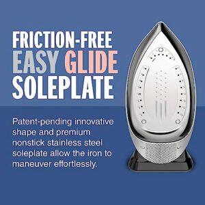 Conair GlideLite Professional Iron, Steam Iron for Clothes, Simple One-Temp Technology, Friction-Free Easy Glide Soleplate - Image 2