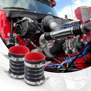 2PCS Silicone Charge Air Cooler Hump Hose Boot Set 4" x 6" with stainless steel T Bolt Clamp,Air Intake and Intercooler CAC Hose Kit,4 inch ID Black - Image 5