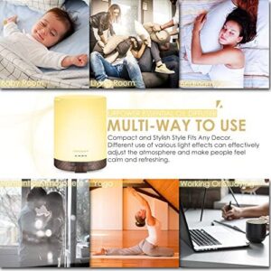 URPOWER 2nd Gen 300ml Aroma Essential Oil Diffuser Night Light Ultrasonic Air Cool Mist Humidifier with AUTO Shut Off and 6-7 Hours Continuous Diffusing and 4 Timer Settings for Home Office Yoga Spa - Image 6
