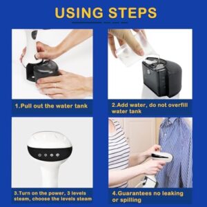 Steamer for Clothes, Quick Heat Up Handheld Garment Steamer, Portable Colthes Fabric Wrinkles Remover, Travel Steamer Iron for Home - Image 5