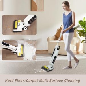 Cordless Wet Dry Vacuum Cleaner for Hard Floors/Carpet, Lightweight Vacuum Cleaner Mop with Self Cleaning, Swivel Steering, LED Display & Voice Assistance, Upright Vacuum for Home - Image 4