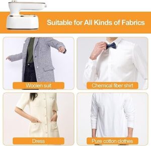 AUAUY Mini Steam Iron, 1000W Portable Handheld Travel Steam Iron, 180° Rotating Handle Converts Iron into Handheld Steamer, 15s Fast Heat Up, 2-in-1 Foldable Steamer Iron for Home and Travel - Image 7