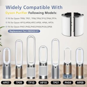 360° Combi Glass H13 Hepa + Activated Carbon Filter Compatible with Dyson TP07 TP10 TP06 HP06 TP04 HP04 PH02 PH01 PH03 PH04 HP09 TP09 HP07 HP10 Air Purifier, 2-in-1 Replacement Filters, 2 Pack - Image 2