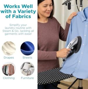 Steam & Go - All-in-One Garment Steamer and Iron, Pressurized Steamer For Clothes with Ironing Board and Clothing Hanger, Steam Iron Fabric Steamer for Wrinkles and Creases, Chemical-Free - Image 7