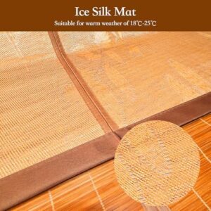 Foldable Double Sided Bamboo mat for Bed, Breathable Carbonized Bamboo Summer Sleeping Mat, Double-Sided Cooling Bed Sheet Air Conditioning Mat | Bedroom Essential for Summer Sleeping - Image 4
