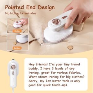 Newbealer Dual Voltage Travel Iron - 120V/220V, 490W, Small Dry Iron with 3 Temp Settings, 30ml Steam (Horizontal Only), Non-Stick Ceramic Soleplate, 1lb Lightly for Cruise, RV and Europe Trips - Image 5