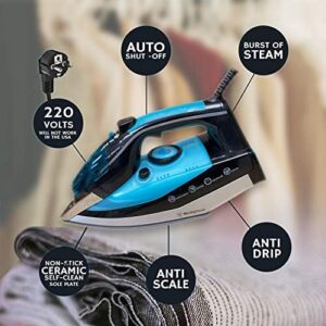 Westinghouse 220v Iron 2500 watts with Steam & Auto Shut Off 220 – 240 Volts 50/60 hz Bundle with Dynastar Plug Adapter (NOT for USA) - Image 2