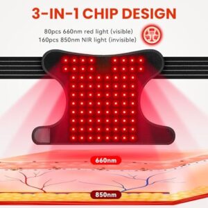 Red Light Therapy for Shoulder Pain Relife,Shoulder Heating Pad,Infrared Light Therapy for Body,Improve Joint Muscle,660nm&850nm Red Light Heated Shoulder Wrap - Image 2