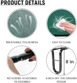 pettycare Elevated Outdoor Dog Bed - Dog Cots beds for Medium Dogs, Waterproof Raised Dog Bed Easy to Assemble, Cooling Elevated Dog Bed with Teslin Mesh, Durable, Non Slip, Up to 40 lbs,Green - Image 4