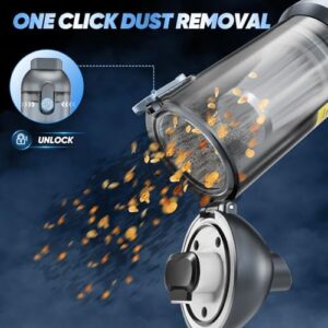 Saker Car Vacuum Cleaner Portable Cordless 14000PA,3 in 1 Handheld Car Vacuum with Brushless Motor One-Click Dust Removal for Cars,Office and Home Cleaning Dark Gray Silver - Image 3