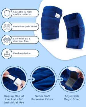 JOBYNA Knee Heating Pad for Arthritic, 2PCS Super Soft Electric Heat Pad for Leg, 20s Fast Heating Knees Warmers with 10-90min Auto-Off Timer, 86-158℉ Heat Level (No Battery, No Vibration) - Image 3