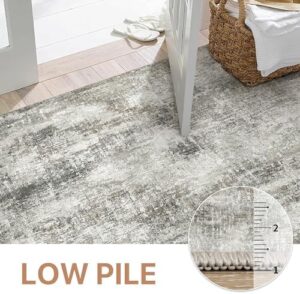 GENIMO Washable Area Rugs for Living Room Bedroom, 6x9 Modern Abstract Non Slip Rug, Low Pile Soft Contemporary Indoor Floor Carpet Cover for Dining Room Kitchen, Slate - Image 6