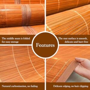 Foldable Double Sided Bamboo mat for Bed, Breathable Carbonized Bamboo Summer Sleeping Mat, Double-Sided Cooling Bed Sheet Air Conditioning Mat | Bedroom Essential for Summer Sleeping - Image 5