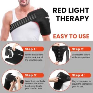 Red Light Therapy for Shoulder Pain Relife,Shoulder Heating Pad,Infrared Light Therapy for Body,Improve Joint Muscle,660nm&850nm Red Light Heated Shoulder Wrap - Image 5